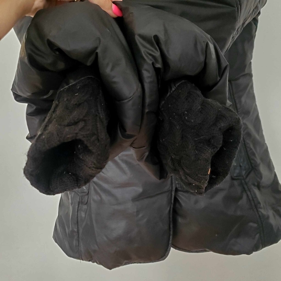 Mackage Black Nylon Double Zip Hood Lined Parka With Black Fur Collar S - Picture 5 of 10